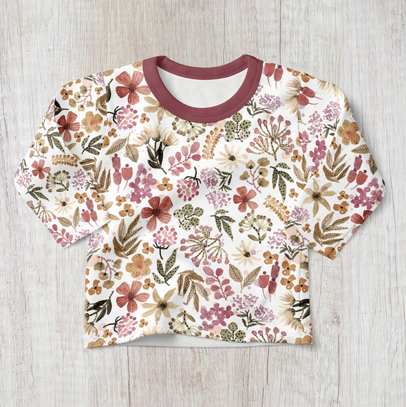 Fairtrade Biojersey Pink Flowers (GOTS)