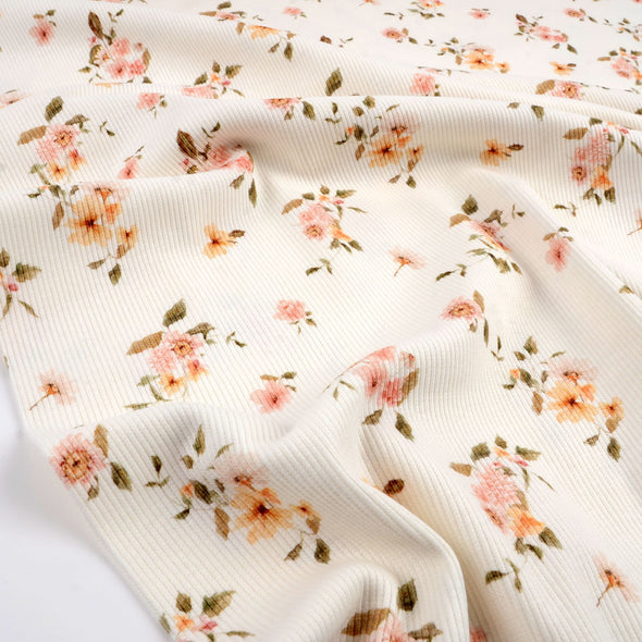 Fairtrade Bio Rib Jersey Lovely Florals