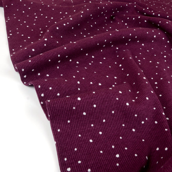 Fairtrade Bio Rib Jersey Tupfen Aubergine